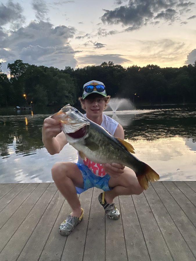 Although he likes to compete in various fishing tournaments across the state, Pierce Drummer (12) often enjoys the peace and quiet of fishing with friends in the lake behind his house.  