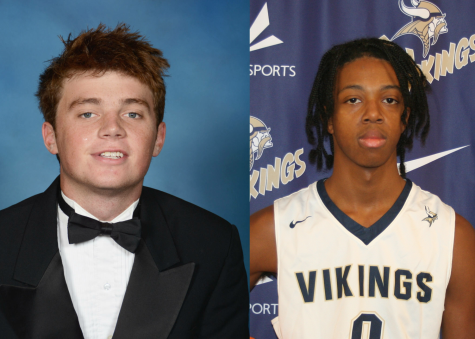 Will Cubitt (12) and Khalid Wannamaker (12), Norse News Male Athletes of the Year.