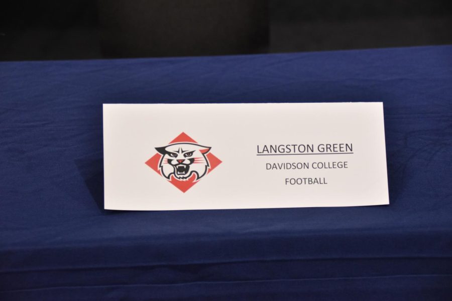 Langston Green (12) signed to Davidson College.