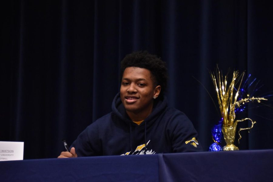 Javier Watson (12) is excited to continue his athletic journey at Averett University.