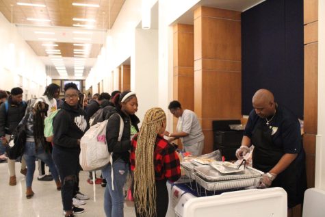 Food from various locally owned restaurants is sold to students during Black History Month. 