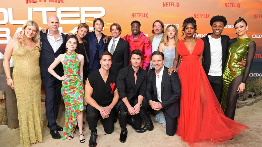 The cast of Outer Banks appears at the launch of the new season in Los Angeles.