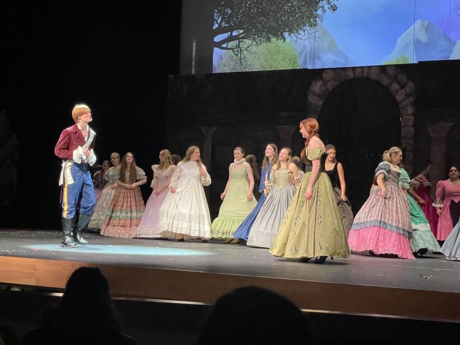 Grayson Mann (12) and Addyson Crocker (10), two of the lead actors in “Frozen”, perform during the April 27 performance.