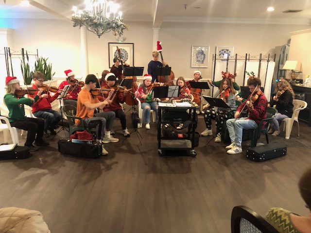 SHS Chamber orchestra performing at Summit Hills retirement home on Nov. 28.