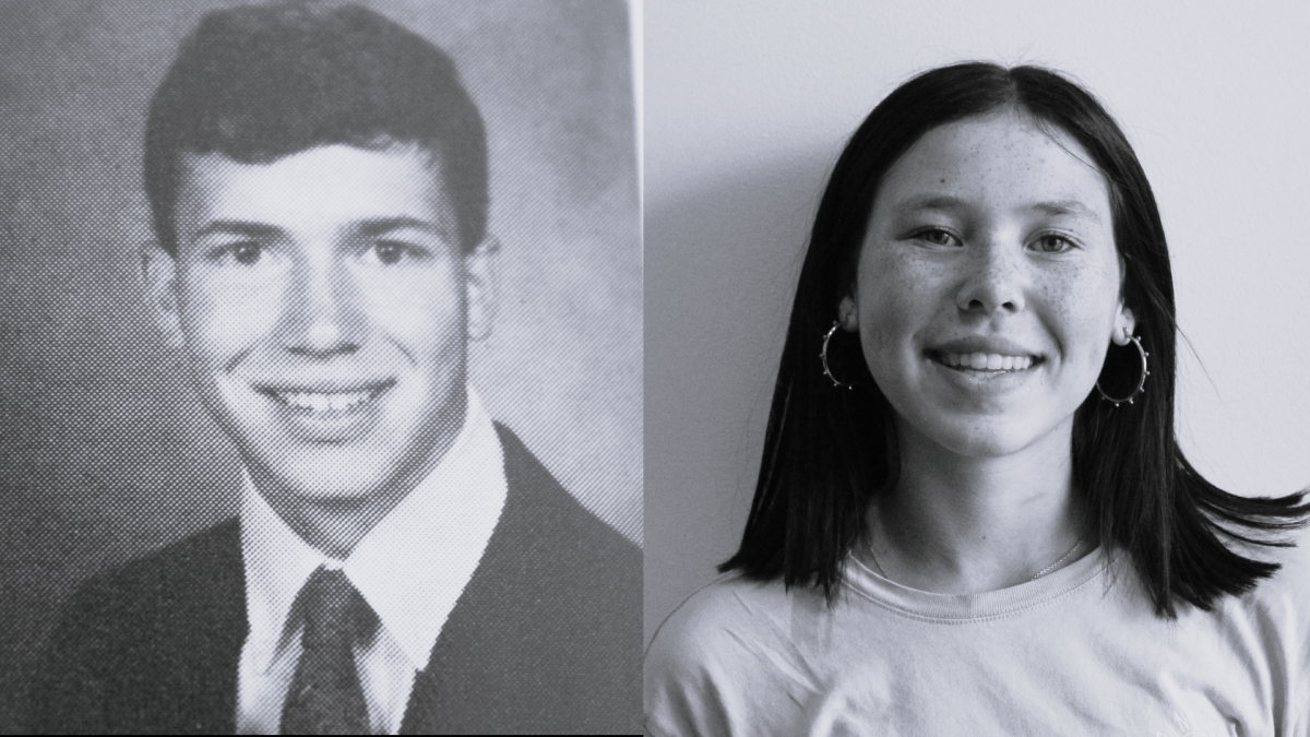 Freshman+Crosby+Cooper+and+her+father%2C+who+graduated+from+SHS+in+1992%2C+both+smile+for+their+yearbook+photos.