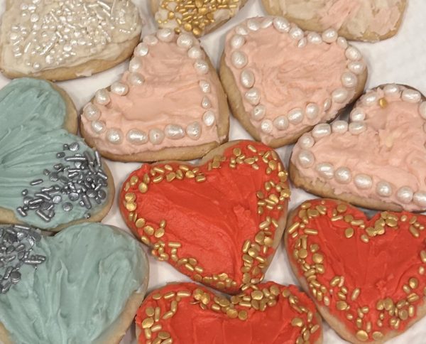Homemade heart cookies are the best way to celebrate Valentines Day.
