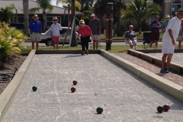 Bocce is traditionally played at the beach or a sandy location, but can be played anywhere as long as the players have the equipment.