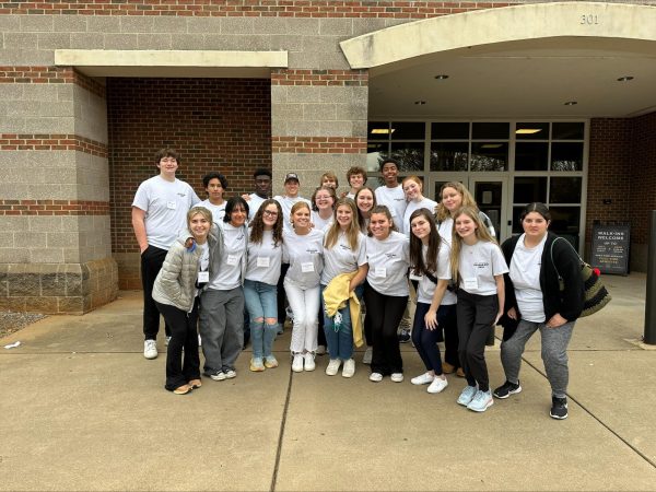 Teacher Cadets pose outside of USC Upstate after the annual Teacher Cadet day.
