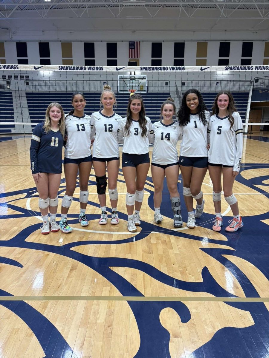 Spartanburg High seniors celebrate during Senior Night.