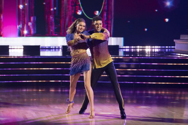 "Dancing with the Stars" Pro, Ezra Sosa and Star, Anna Delvey, dancing at the ballroom in L.A.