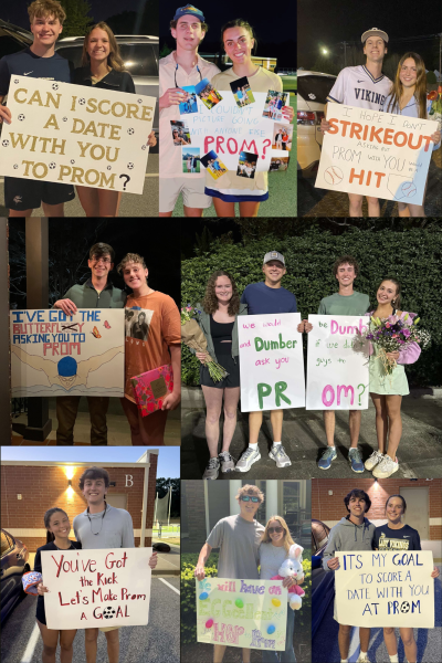 Spartanburg High School students pictured left to right: Wynn Story (10), Frances Calvert (11), Patrick Delaney (11), Martha Barre (11), Taylor Jakubchak (11), Ellie Kosisko (10), Nic Rhoden (12), Teagan McEnroe (12), Perrin Little (12), Charles Crenshaw (12), Anderson Hanke (12), Sarah Fluckiger (11), Julia Balaj (12), Skyler Drummer (12), Trail Peirce (12), Caroline Byers (12), Kade Volk (12) and Margaret Akridge (12) showcase creativity and courage with their own promposals.