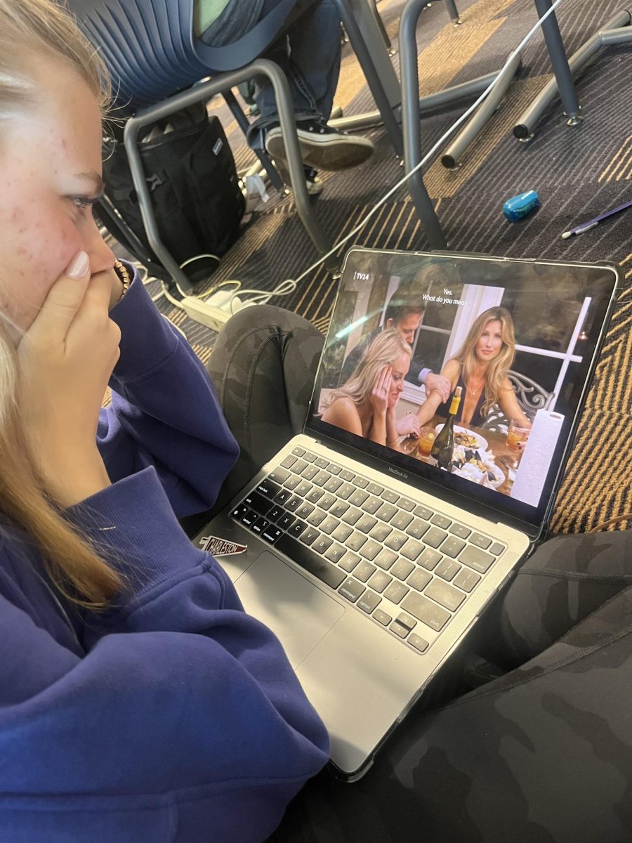 Lillie Henson (12) gasps as she watches a dramatic moment in Season 4 of “Southern Charm."