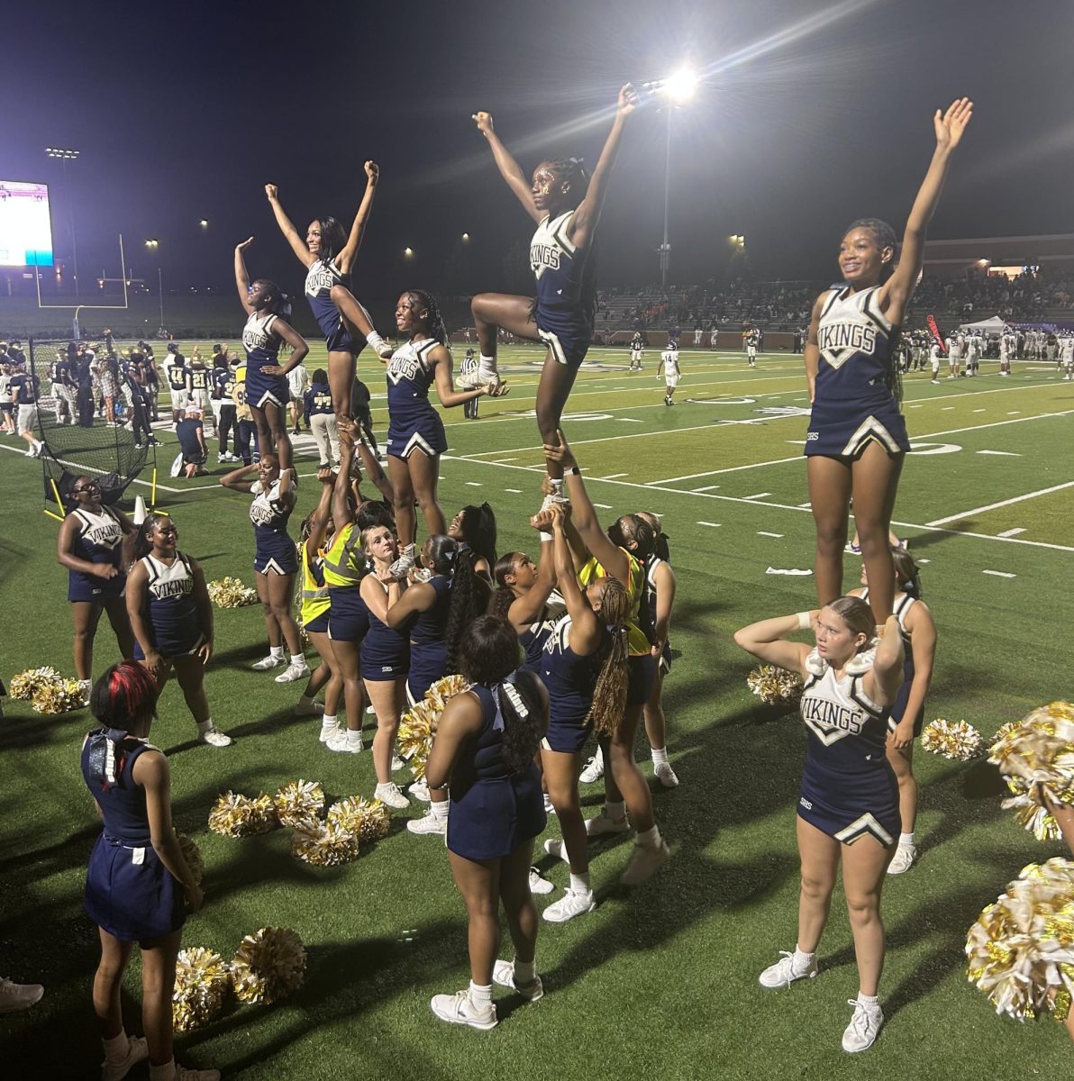 Cheerleaders, from high school level to all the way to professional, put forth countless hours practicing their routines to promote team spirit.