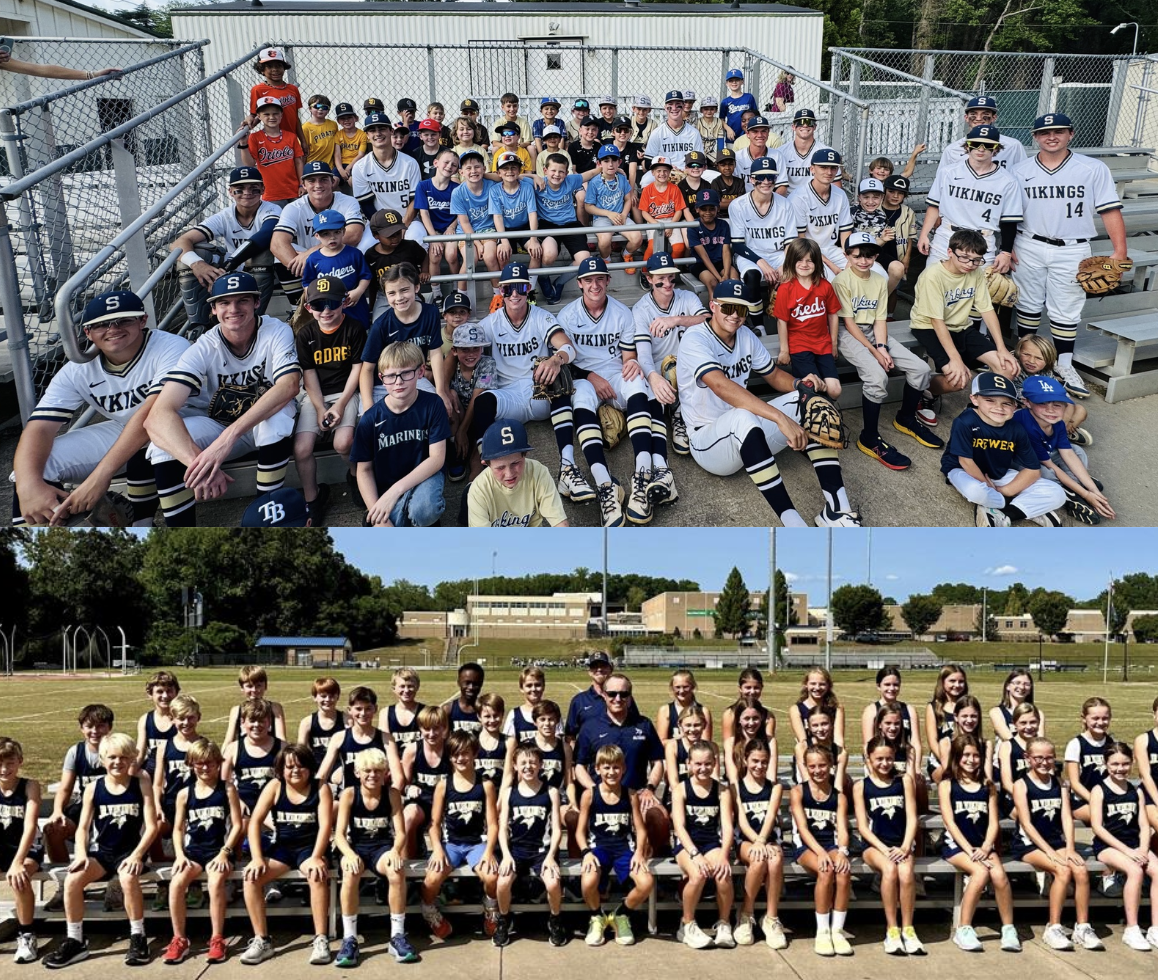 Both the Jr. Vikings cross country team and the Hillbrook Vikings take team pictures.