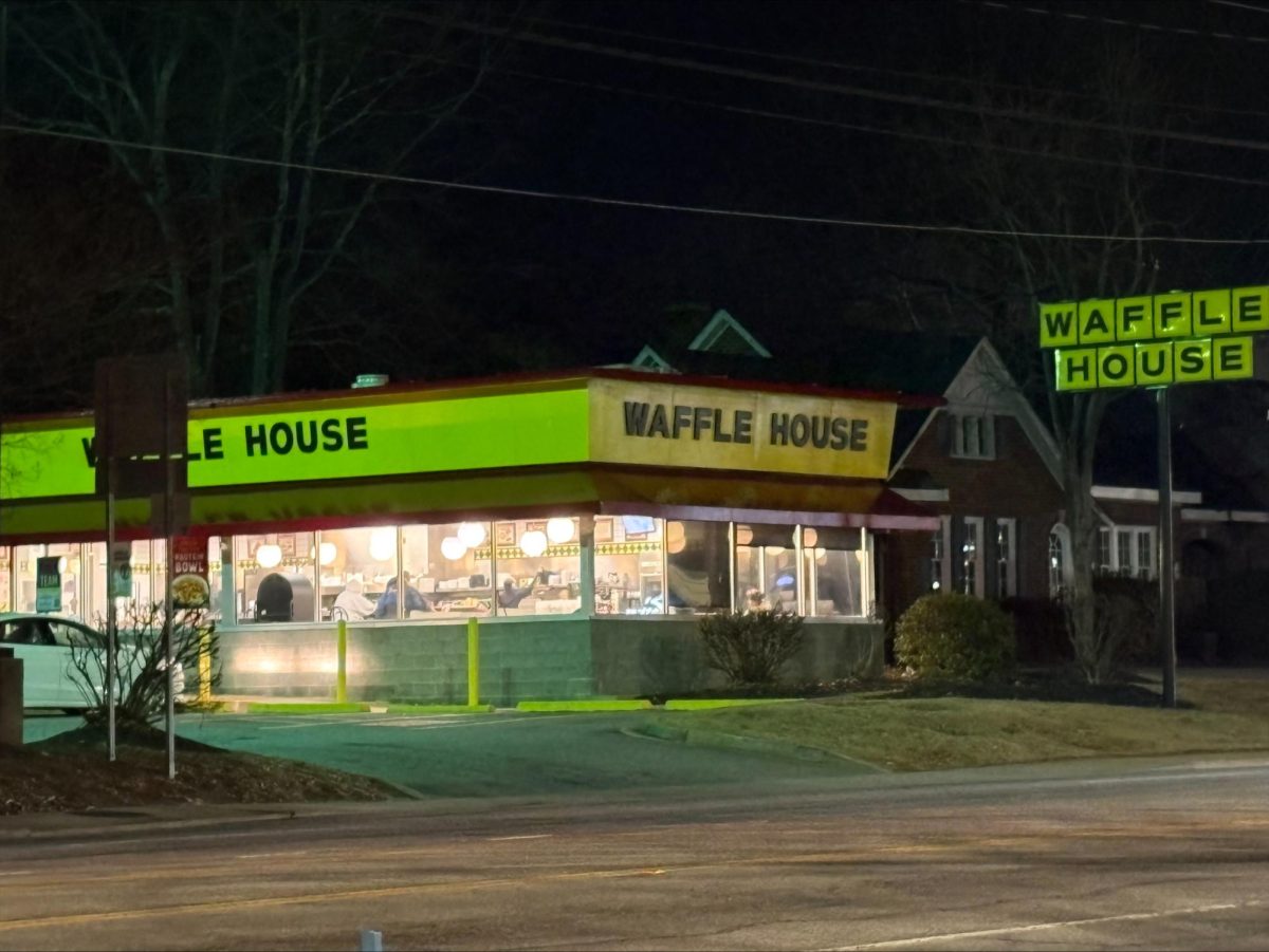 The Waffle House on East Main St. is often booming with business as it's open 24 hours a day, seven days a week.