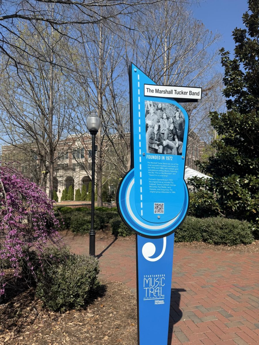 Spartanburg Music Trail sign celebrates Marshall Tucker Band’s lasting Southern rock legacy.