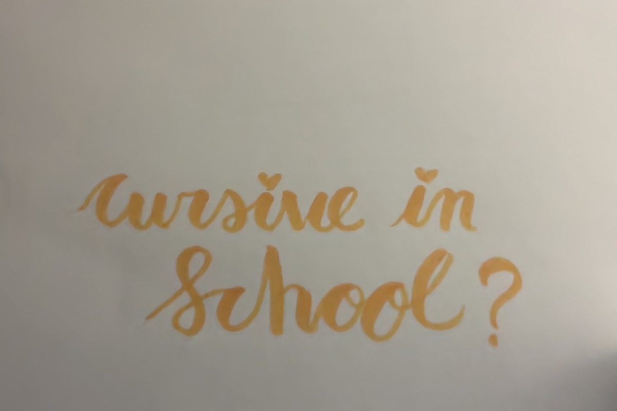 A picture that showcases the dying art of cursive writing.