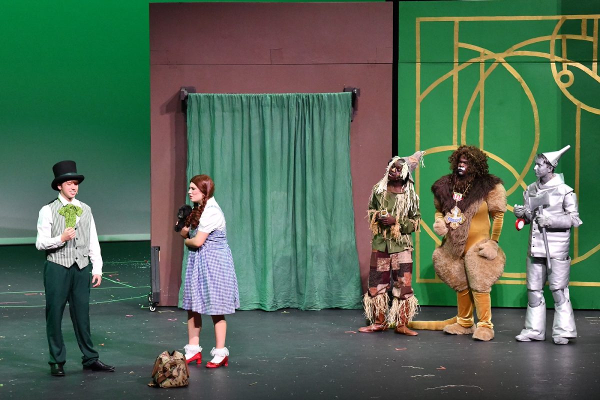 Nico DePaol (11), Reese Crocker (12), Javian Smith (12), Josiah Greene (11) and Kaedon Ooley (11) working hard for their roles in the “Wizard of Oz.” 