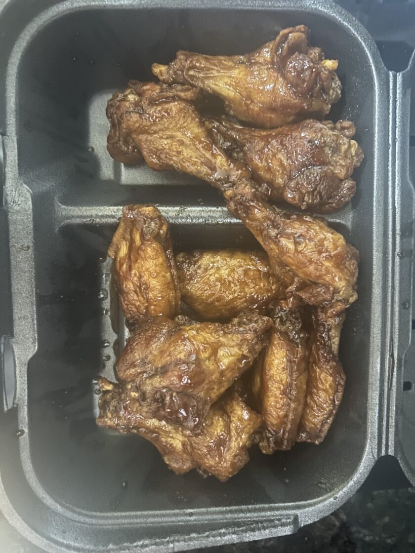 Various delicious flavors of wings and other meats were available to try at Hog Fest.